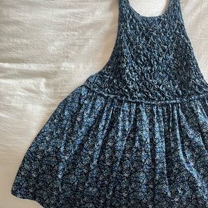 Free People Open Back Overall Mini Dress